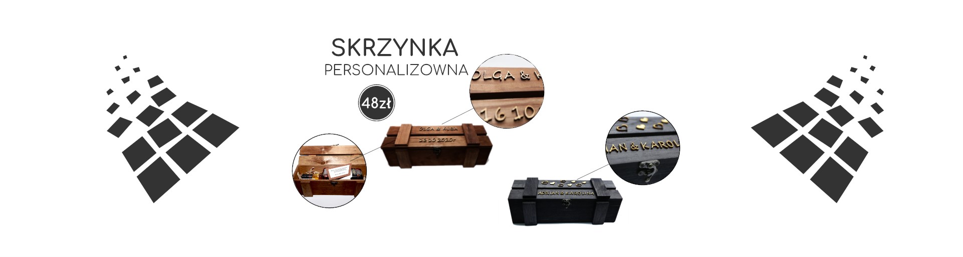 skrzynka z nadrukiem